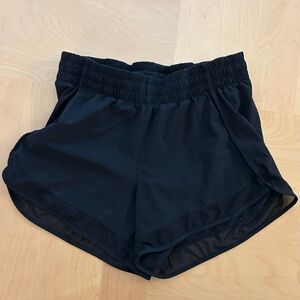 Athleta Black Mesh Racer Run 4” shorts- XS